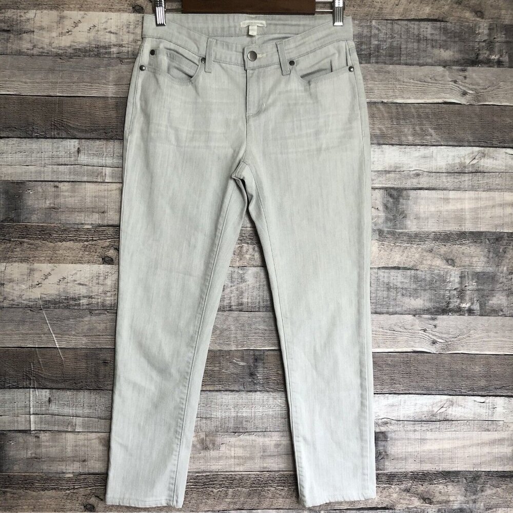 Eileen Fisher Womens Light Gray Skinny Jeans Size 4P Petite
